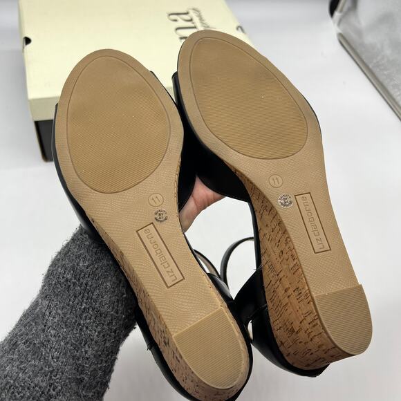 Liz Claiborne Womens Octavia Wedge Sandals Black Size 11M - Picture 11 of 12